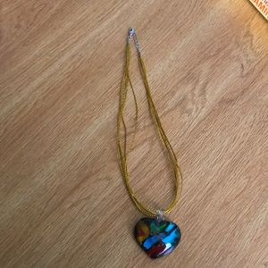Glass heart necklace